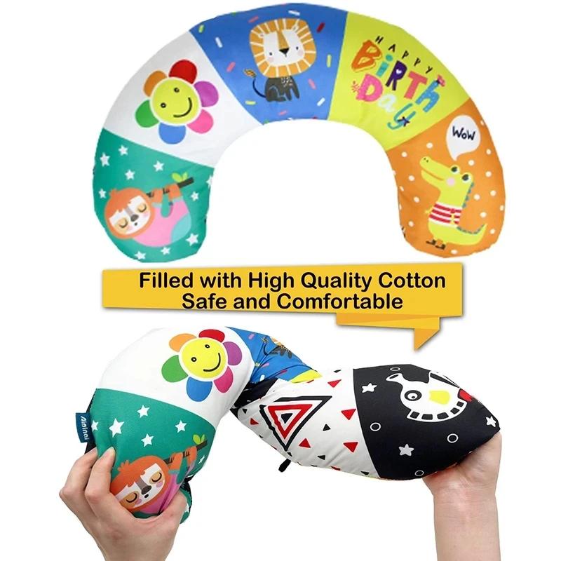 Jouets d'oreiller pour bébé, noir et blanc, contraste élevé, jouets Montessori pour bébés de 0 à 6 a