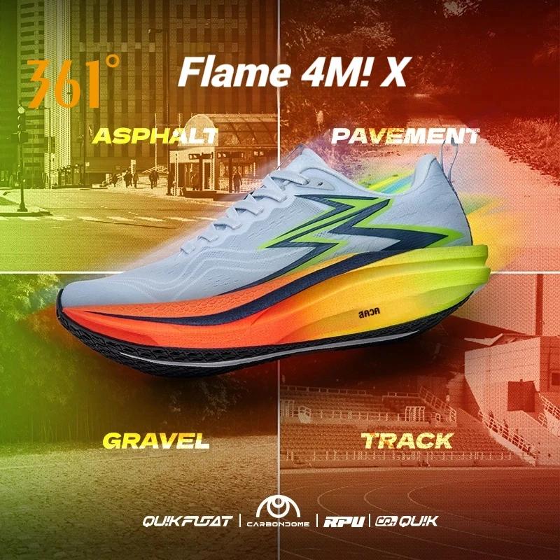 Chaussures de course 361° Flamme 4.0 MIX homme - Plaque carbone marathon rebond stable résistant