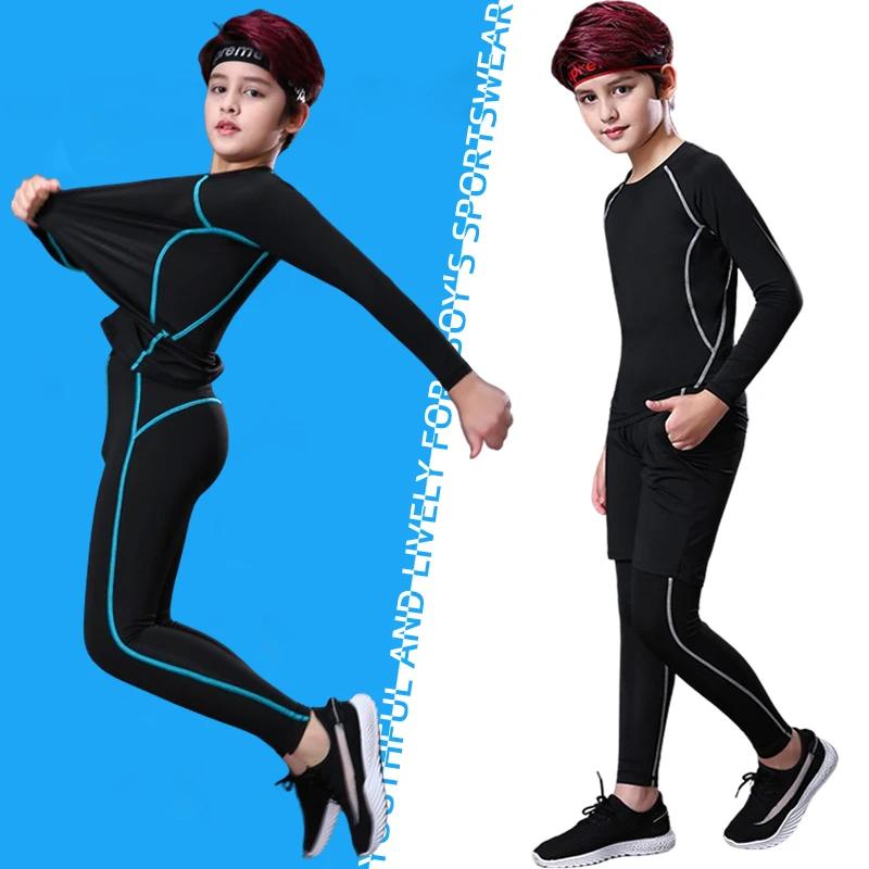 Survêtement fitness enfant garçon - Vêtements compression pour running et basketball jeunes