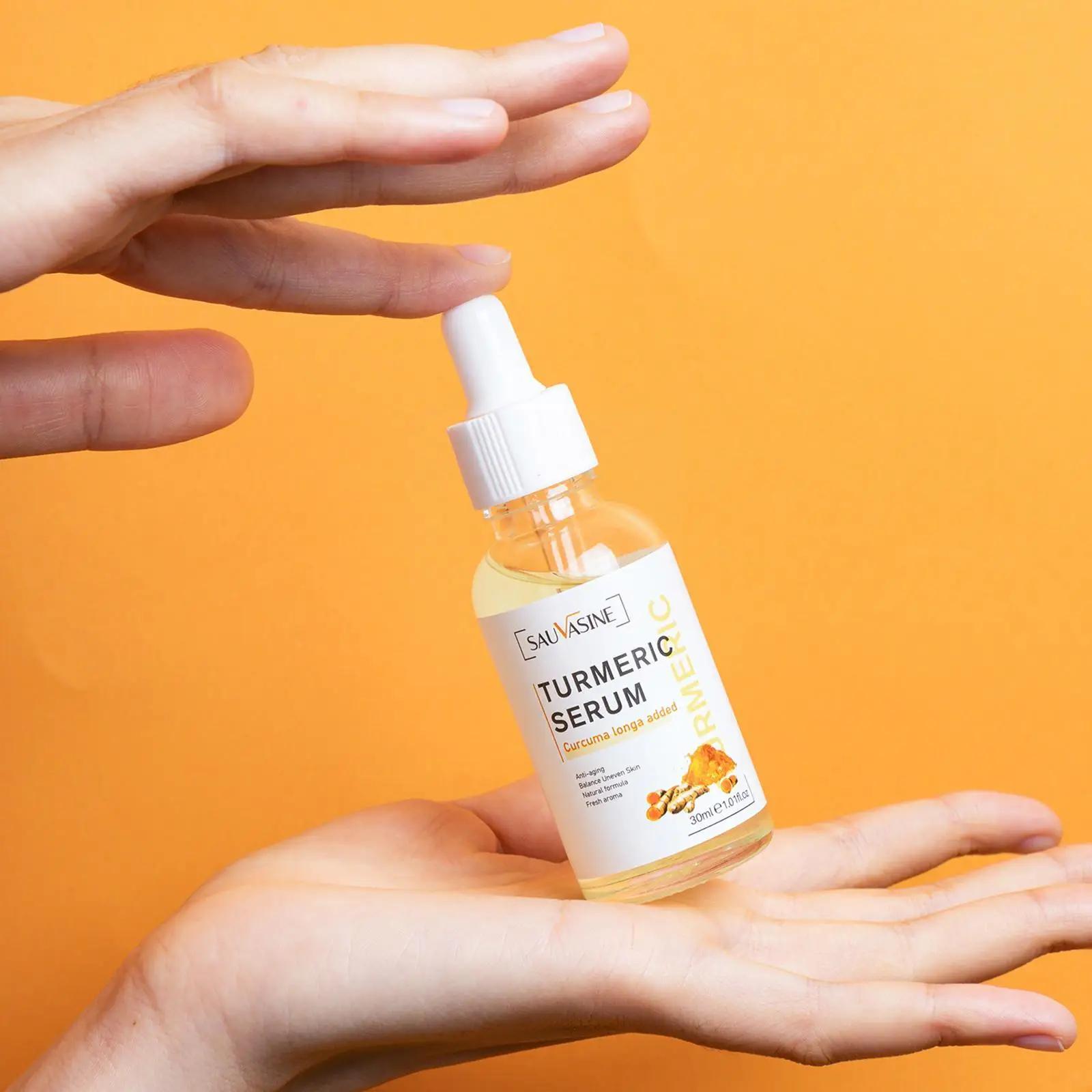 Ensemble de soin du visage au curcuma, crème nettoyante contre l'acné, sérum anti-âge, hydratant pou
