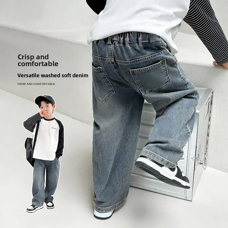 Jeans de printemps pour garçons, pantalon de mode pour enfants, nouveau pantalon droit d'automne, je