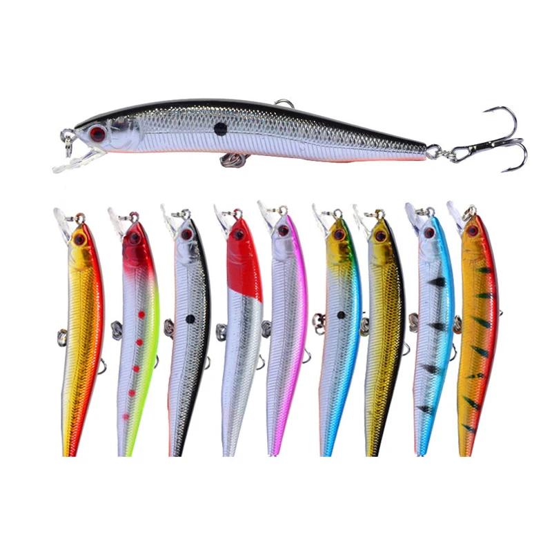 1 pièces leurre de pêche méné 95mm 8g flottant appât dur Wobbler Jig appât manivelle carpe bar rayé