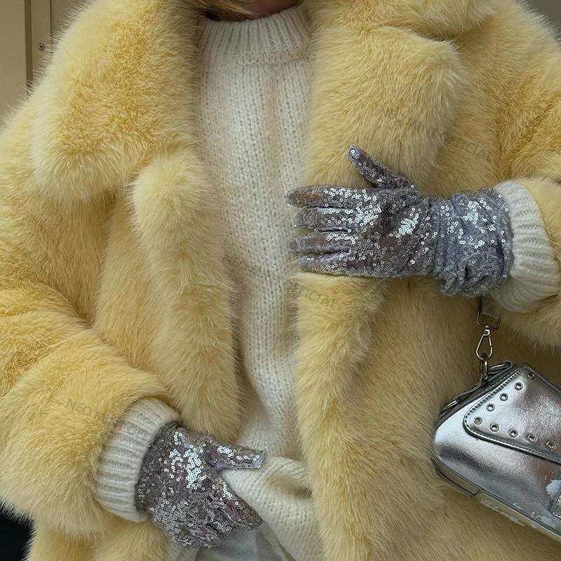 Neo Mint femmes hiver 2024 haute qualité luxe fausse fourrure manteau épaissir chaud pardessus vêtem