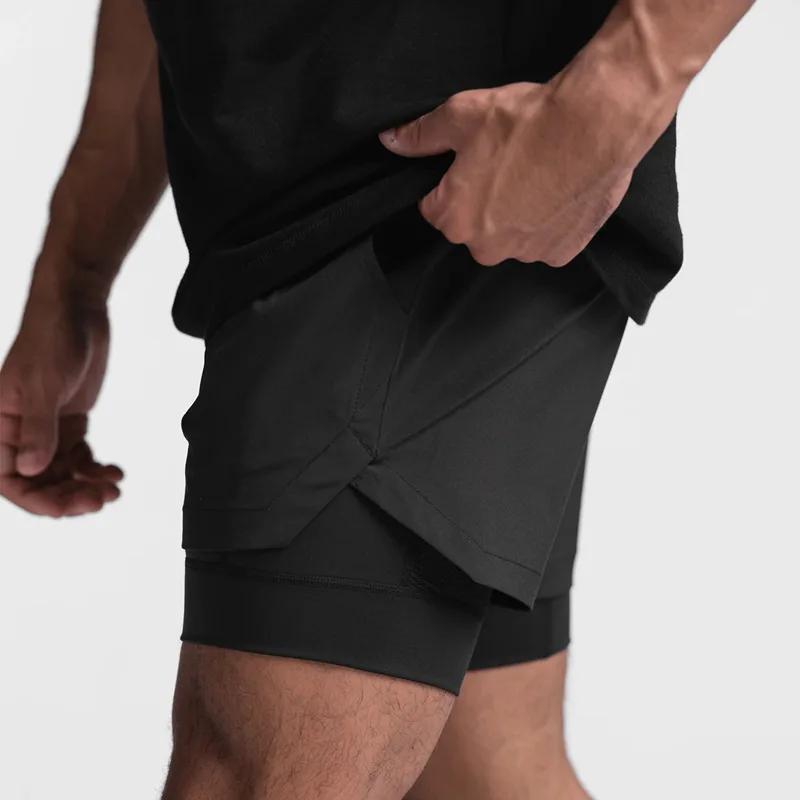 2025 nouveau short de sport double couche respirant gymnases Fitness musculation entraînement séchag