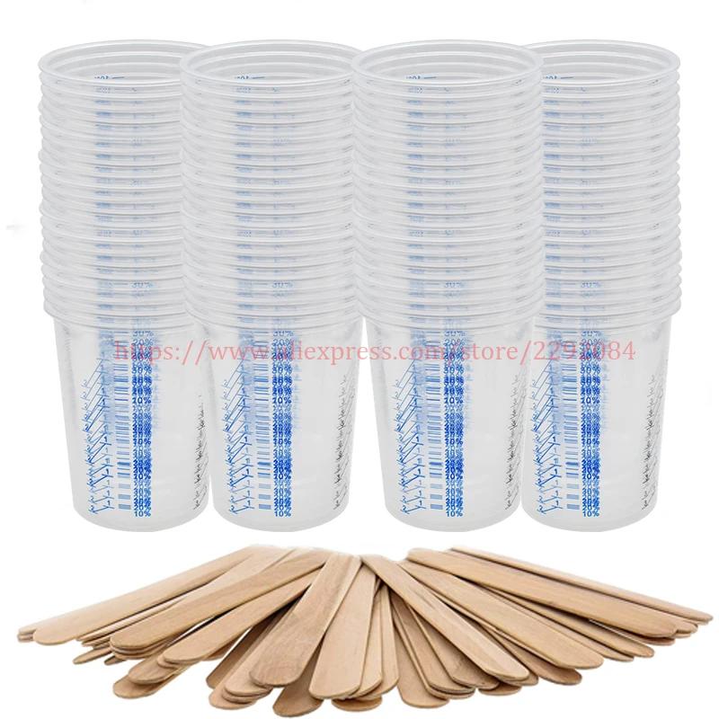 Pistolet de pulvérisation 600ml, tasses à mesurer jetables, 50 pièces, peinture plastique graduée tr