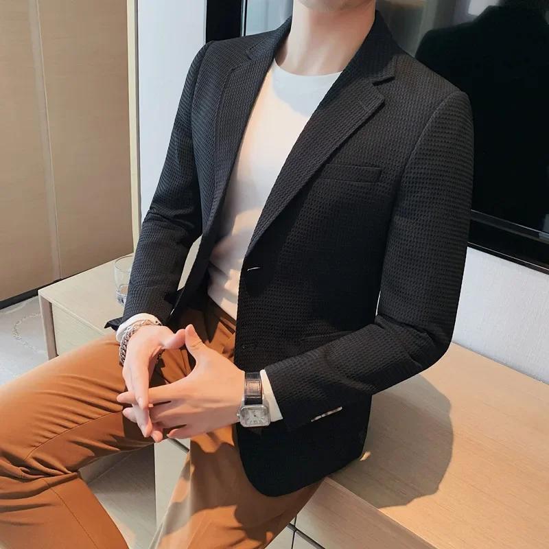 Veste à Deux lèvent pour Homme, Coupe Cintrée, Style Business Décontracté, Zone Me, Smoking de Bal F