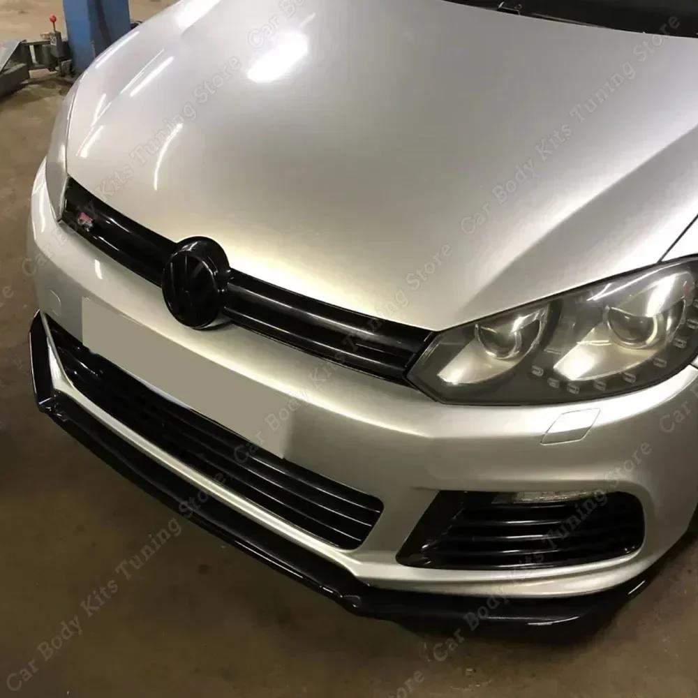 Pour Volkswagen Golf 6 MK6 R R20 2008-2013 noir brillant ABS voiture pare-chocs avant séparateur lèv
