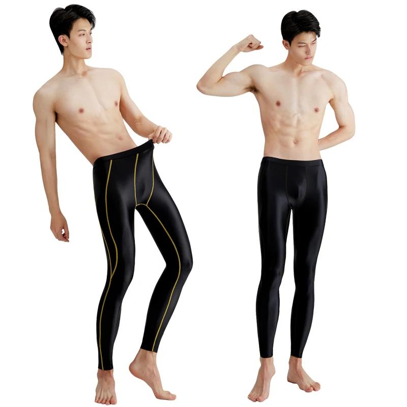 Maillot de bain sexy en soie pour hommes, lisse et brillant, pantalon serré, surf, séchage rapide, m