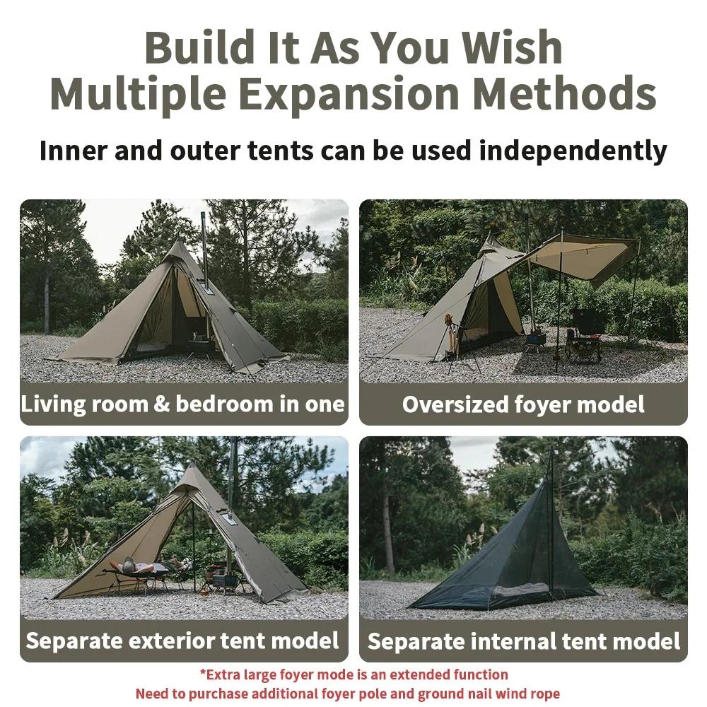 Natureifa-Tente Pyramidale Portable et Étanche pour Camping en Plein Air et Pique-Nique, Tipi de Ran