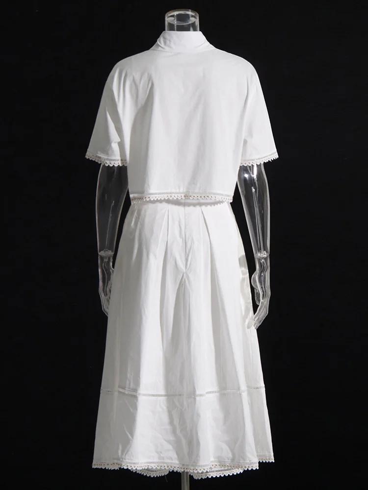TWOTWurea YLE-Ensemble Deux Pièces pour Femme, Couleur Unie, Revers, Manches Courtes, Taille Haute,