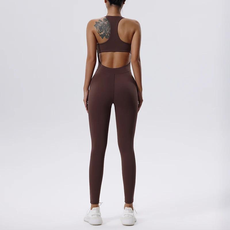 Ensemble de Yoga combinaison femmes pleine saisons décontracté Fitness combishort sportif sans manch