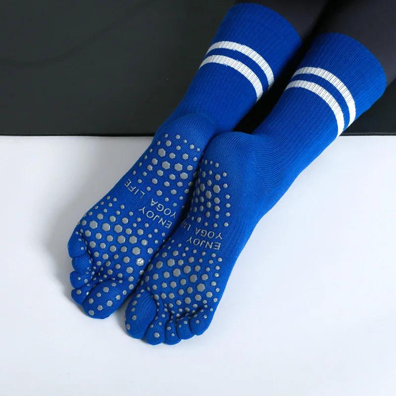 Chaussettes de Pilates antidérapantes à cinq orteils pour femmes, chaussettes de Yoga respirantes en