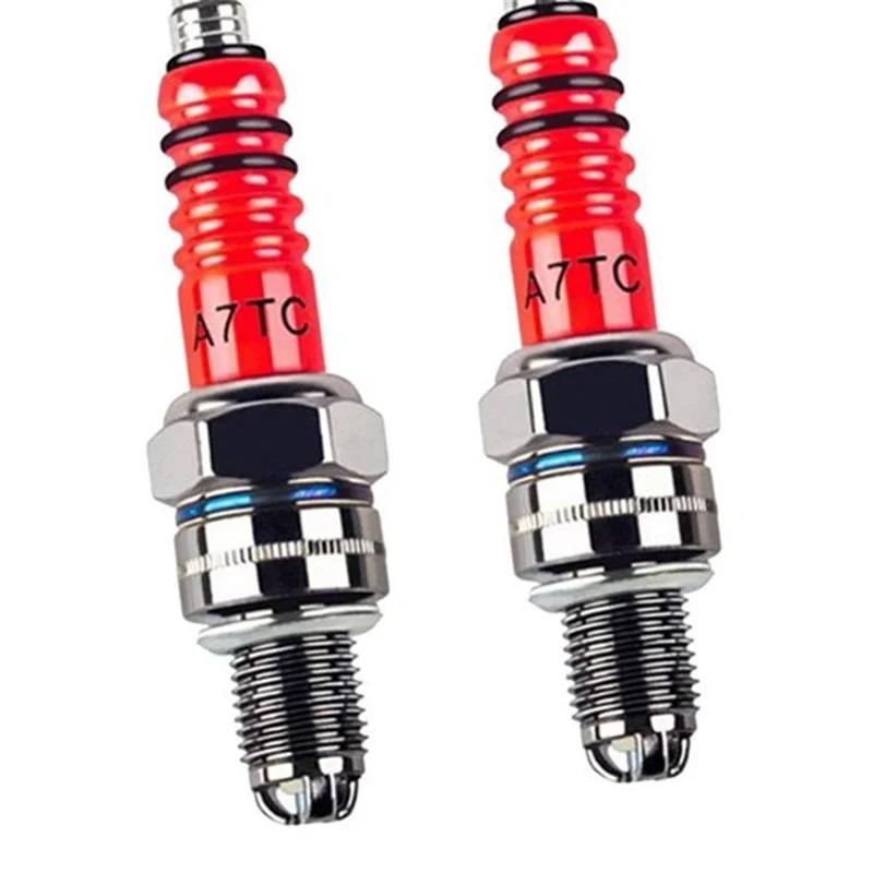 Bougie d'allumage à 3 électrodes de course A7tc pour 50cc 110cc 125cc 150cc Atv Scooter Dirt Bike Go