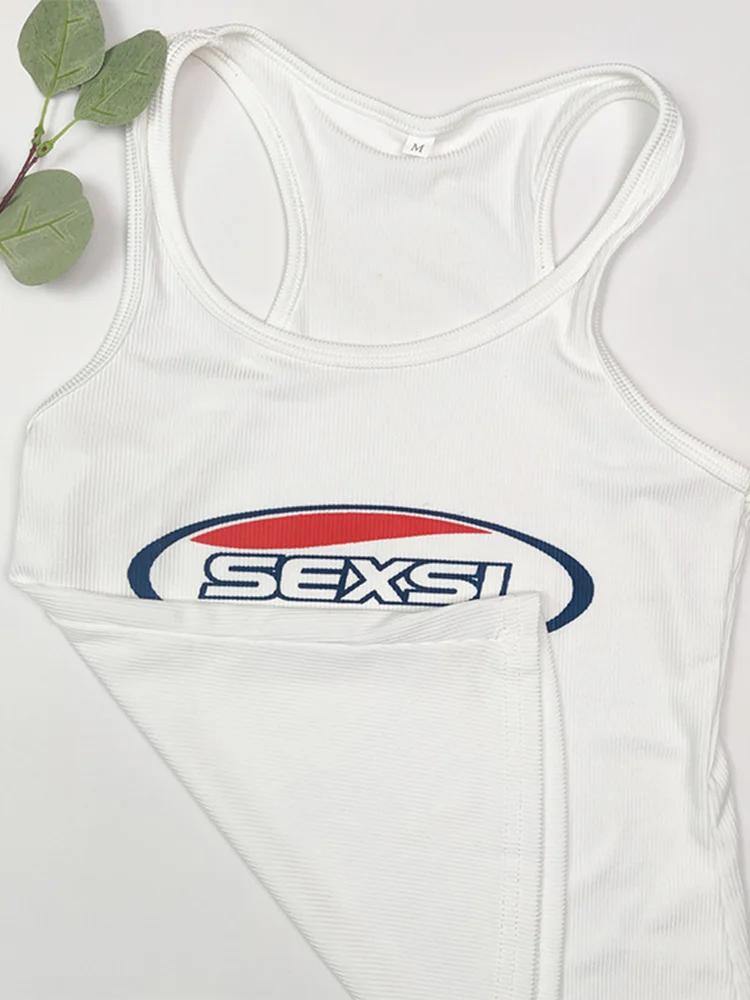Y2K haute rue débardeurs blanc Coquett fines bretelles Gyaru hauts Acubi mode haut pour femme Sexy l