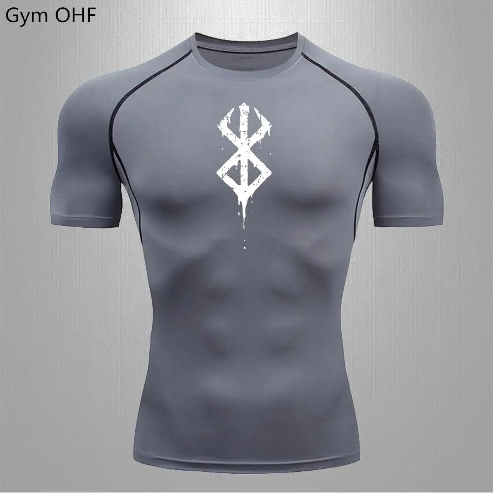 T-shirt à manches courtes Berserk Anime pour hommes, chemise de compression, course à pied, séchage