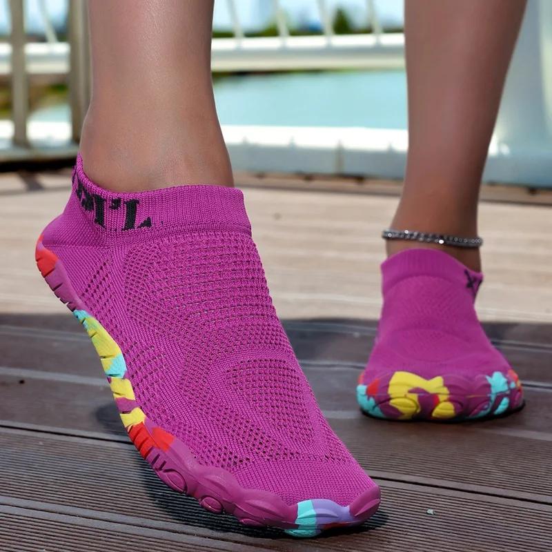 YRZL hommes chaussures d'eau séchage rapide léger antidérapant Aqua chaussures pour natation plage c