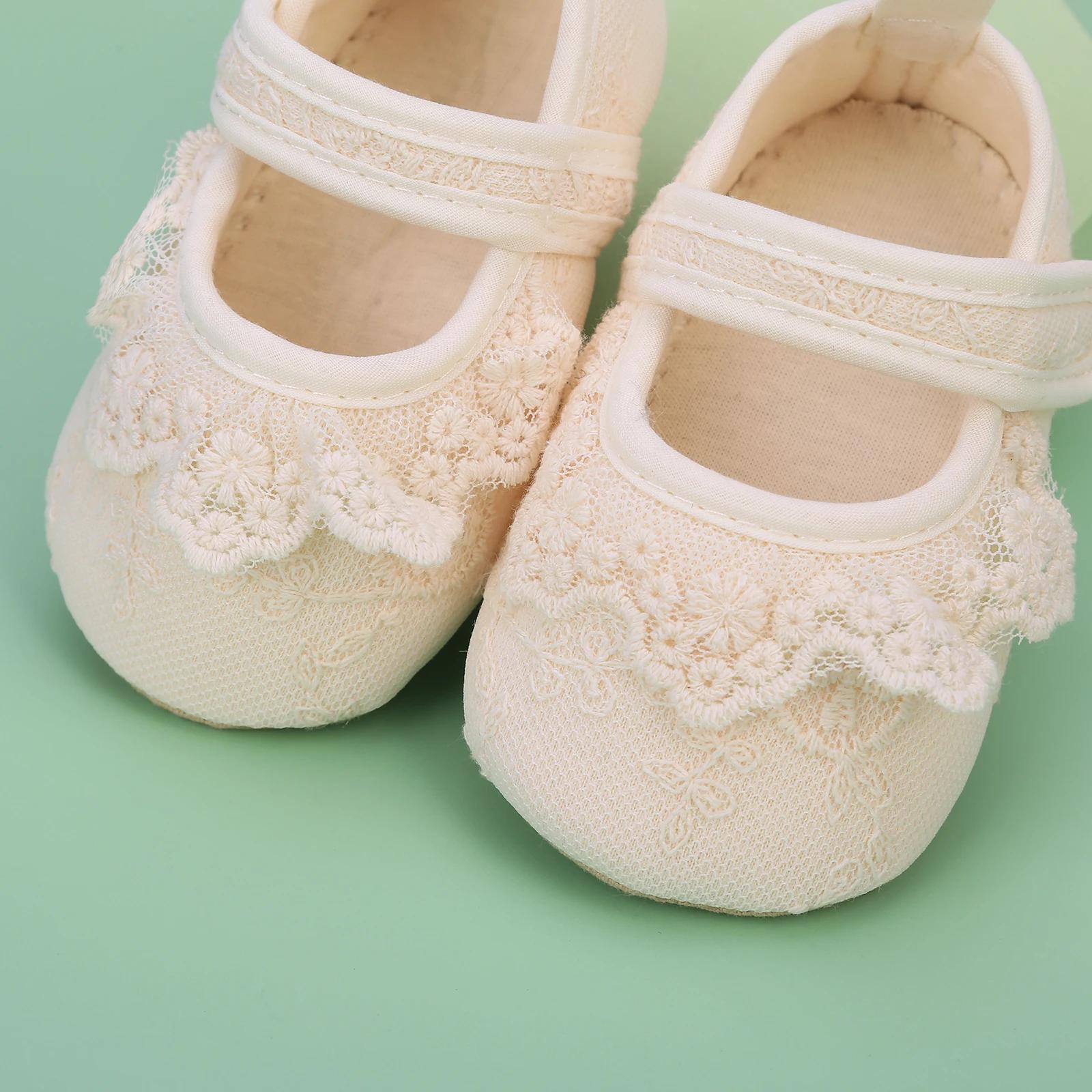BeQeuewll infantile bébé filles chaussures antidérapantes à semelles souples dentelle nœud papillon