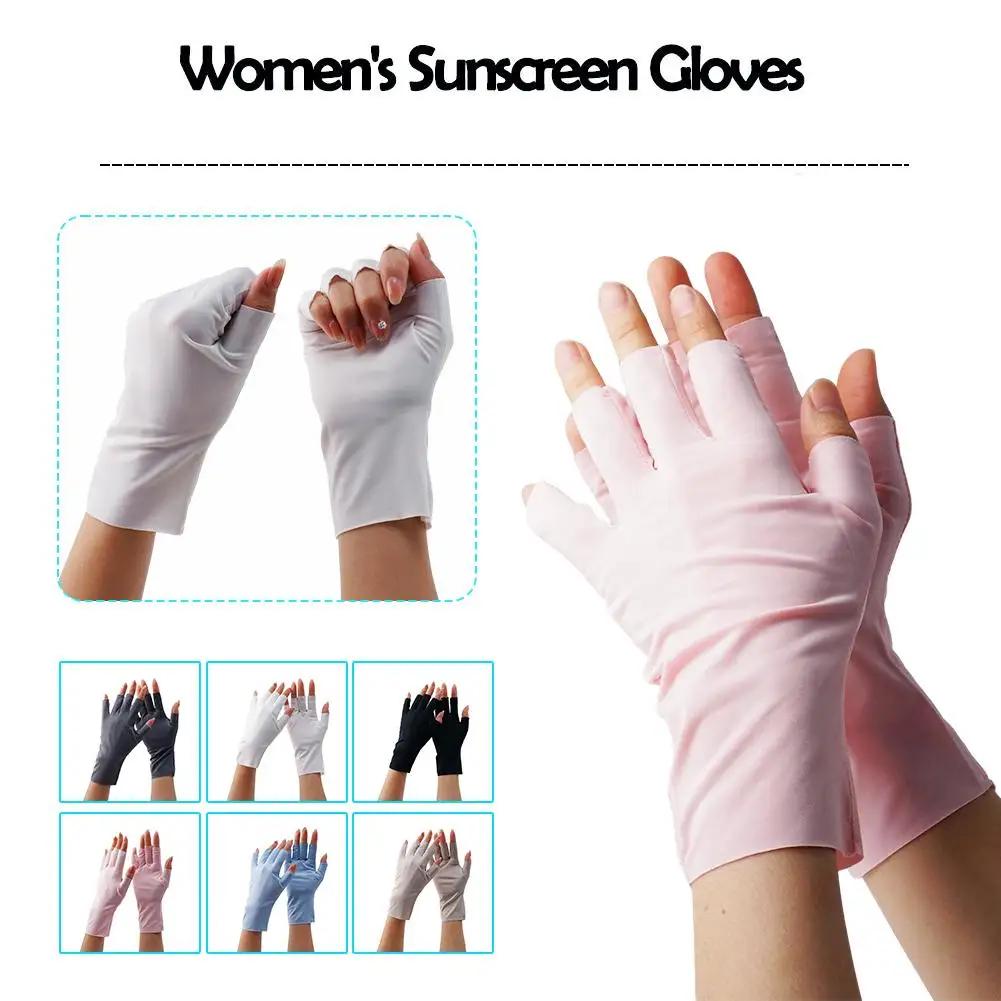 Gants de Protection solaire pour femmes, sans doigts, Protection solaire d'été, Protection UV, multi