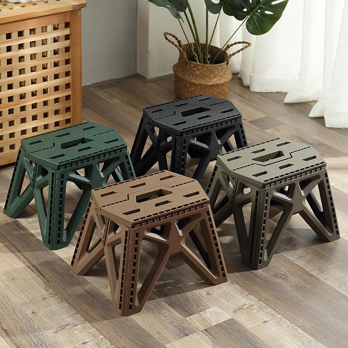Chaise pliante portable, petit tabouret pliable durable à haute charge pour usage intérieur/extérieu