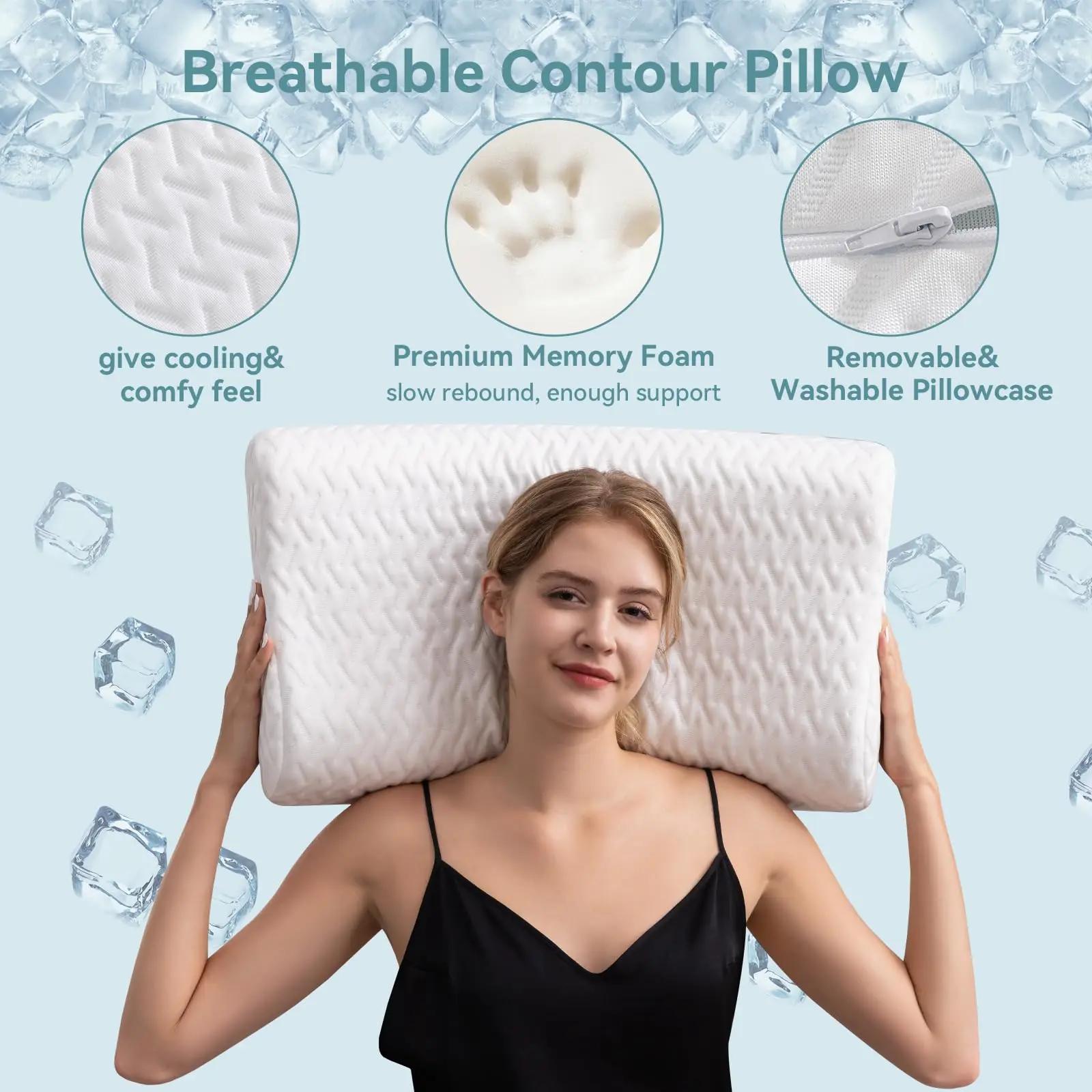 Hcore-Oreiller en mousse à mémoire de forme Ergonom, 1 pièce, pour le cou, les instituts oto, contou