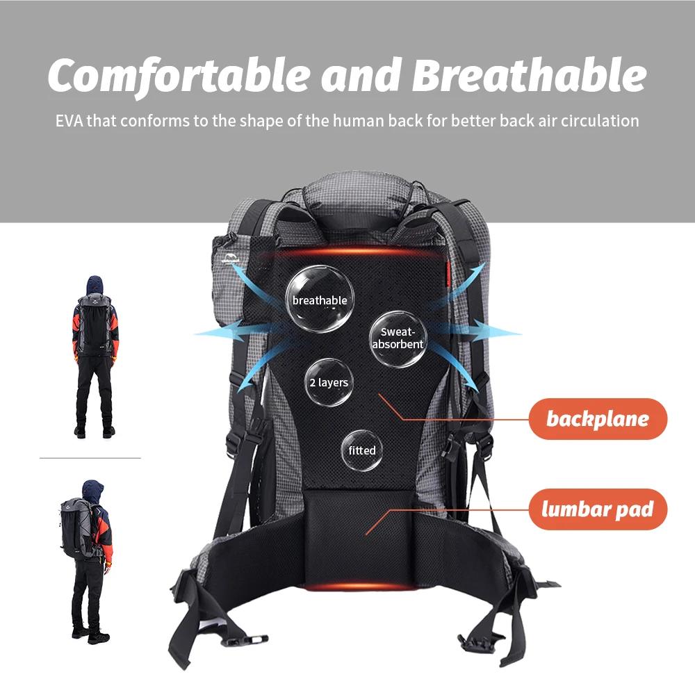 Sac à dos 40L Naturehike pour randonnée et trekking - Housse incluse homme voyage