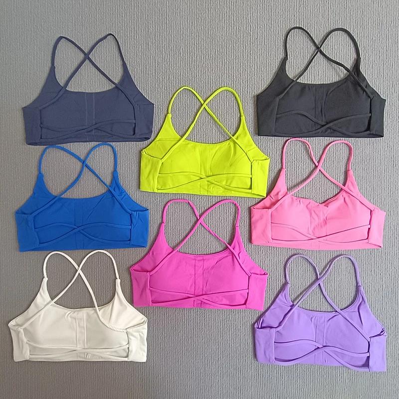 Soutien-gorge de Sport de Yoga Sexy, dos croisé creux pour femmes, haut serré, sous-vêtements de Yog