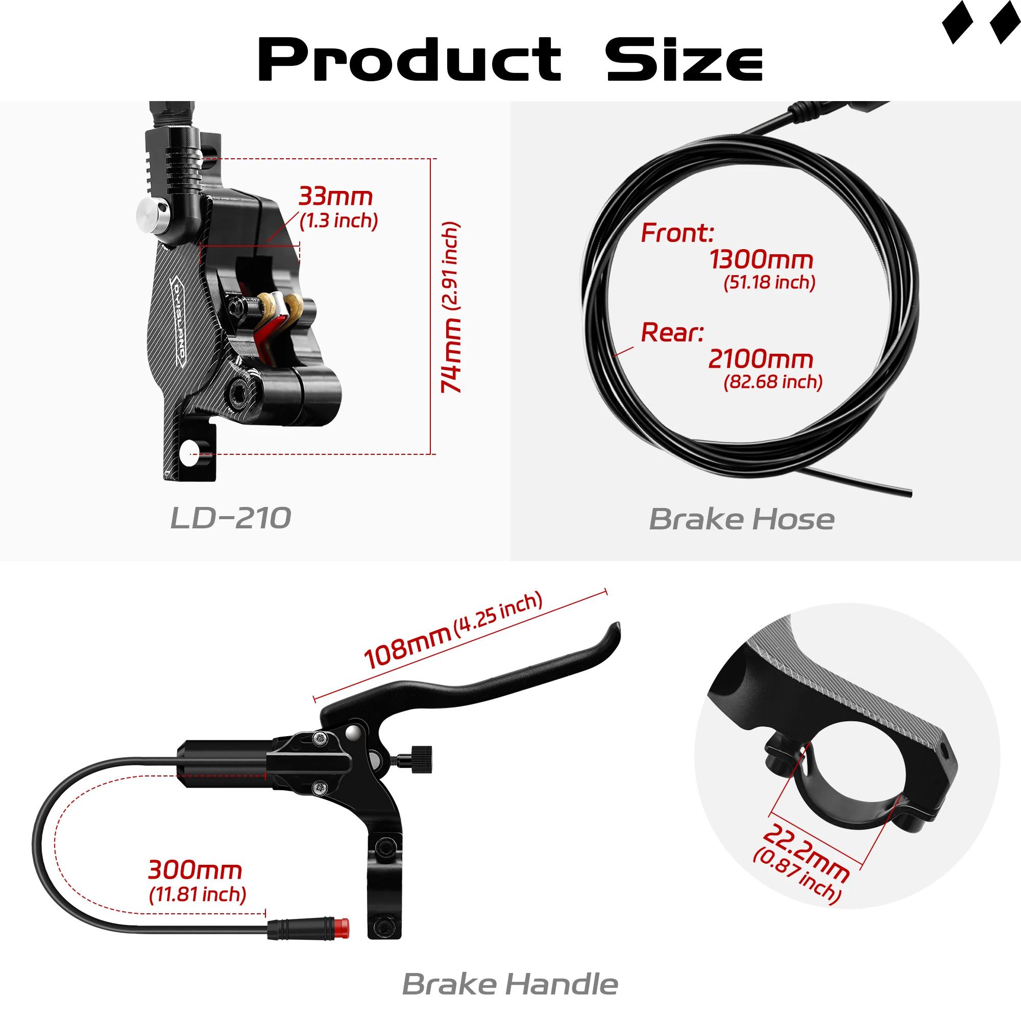Frein à disque hydraulique DYISLAND LD210 2 broches - Compatible trottinettes électriques Kukirin KUGOO Dualtron Kaabo