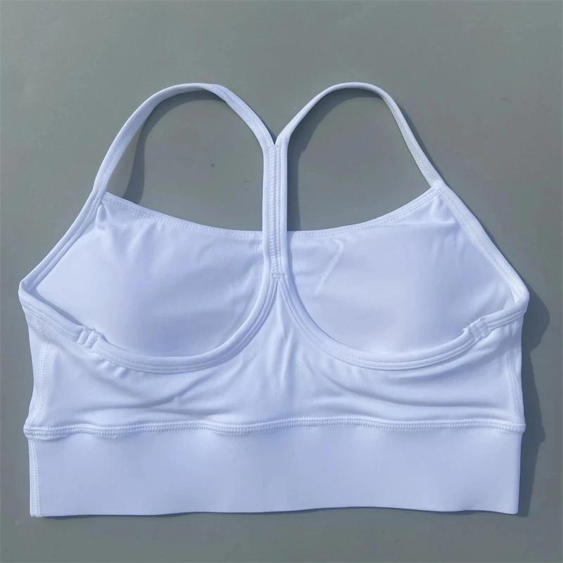 Soutien-gorge de Fitness en forme de Y pour femmes, couleur unie, doux, dos croisé, collants, gilet