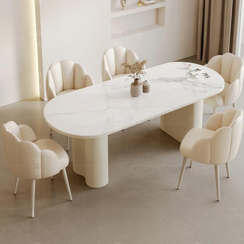 Chaises De luxe blanches Table cuisine moderne Unique Restaurant italien Table à manger ensemble Cen