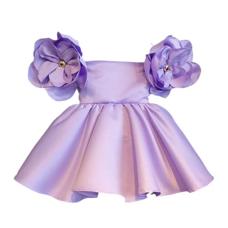 Robe à fleurs pour filles, nouvelle mode, robe de baptême pour fête d'anniversaire de 1er an, Costum