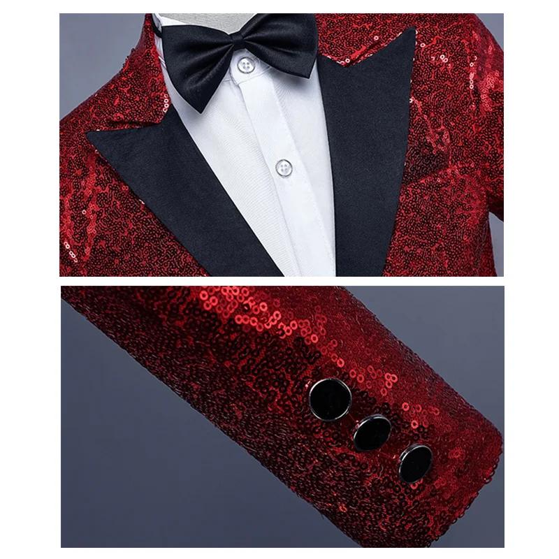 Veste de brevà Paillettes pour Garçon, Blazer Brcorporelle, Robe Formelle Trempée, Vêtements de ixde