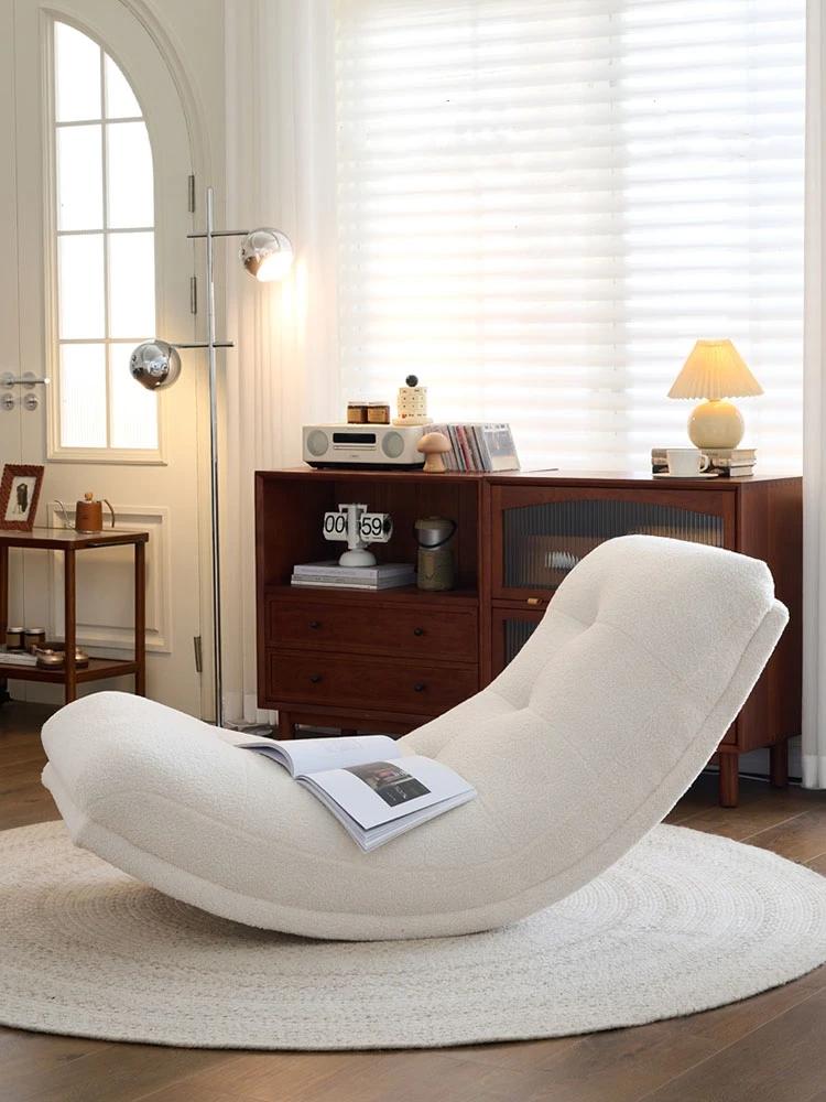 Canapé paresseux en laine d'agneau, meubles de maison, chaise de loisirs simple, chaise de yoga, cha