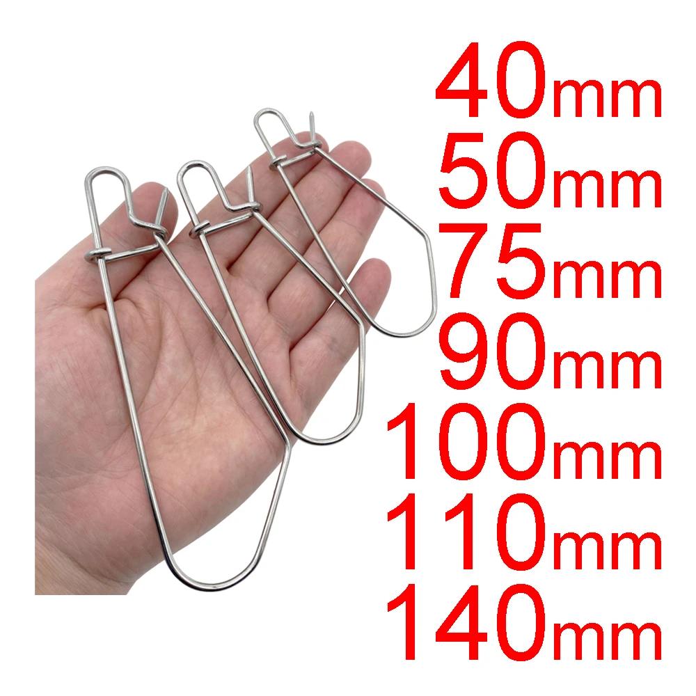 5 pièces 40/50/75/90/100/110/140mm leurre en acier inoxydable fermoir à poisson vivant fermoir à poi