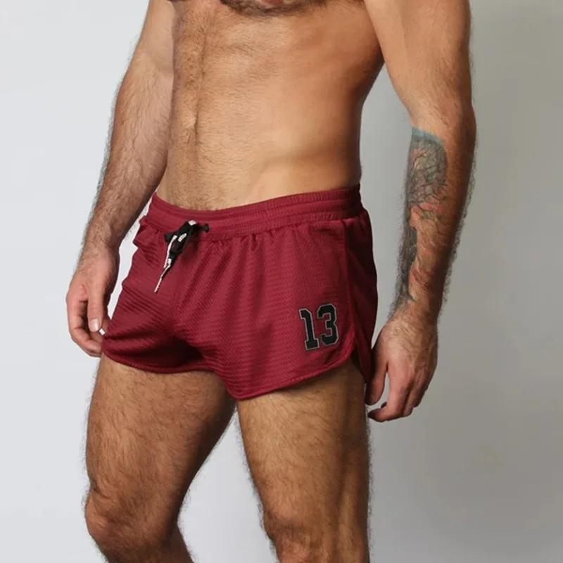 Short de sport d'été pour hommes, maille imprimée, séchage rapide, Fitness en plein air, GYM, Squat,