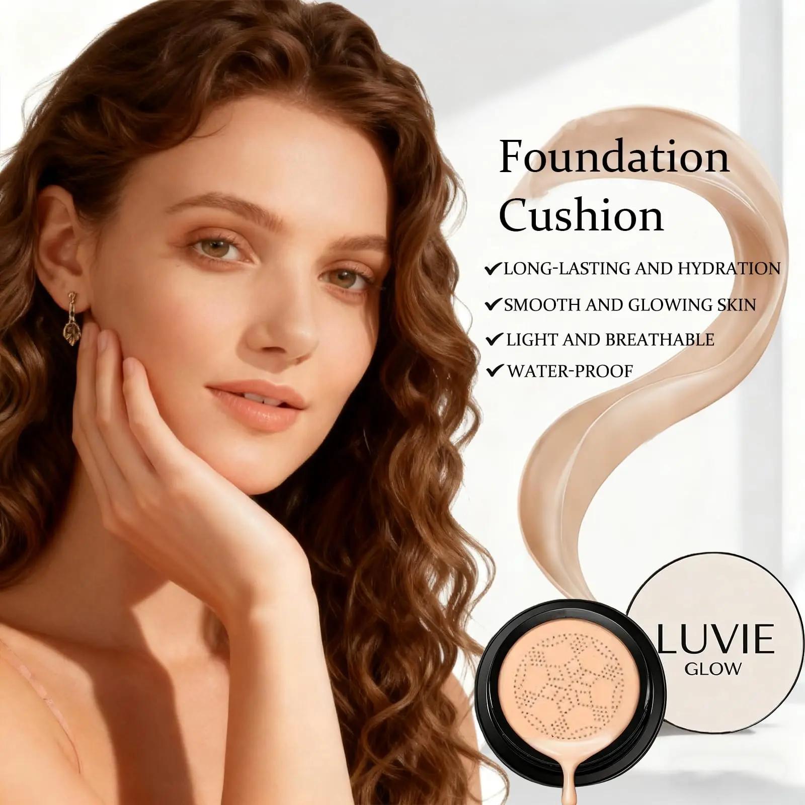 Luvie Glow fond de teint coussin tête de champignon coussin d'air CC crème BB crème visage fond de t
