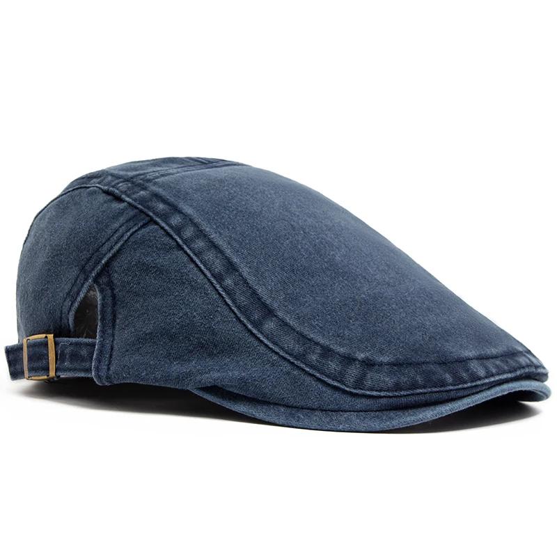 Béret Vintage en coton pour hommes et femmes, casquette à visière plate, décontractée, automne, rétr