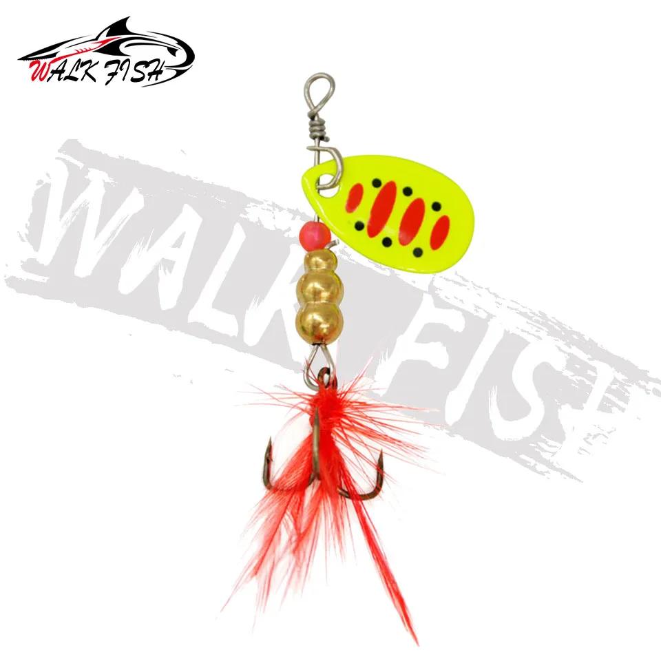 WALK FISH – leurre métallique rotatif avec triple hameçon, appât artificiel idéal pour la pêche au b