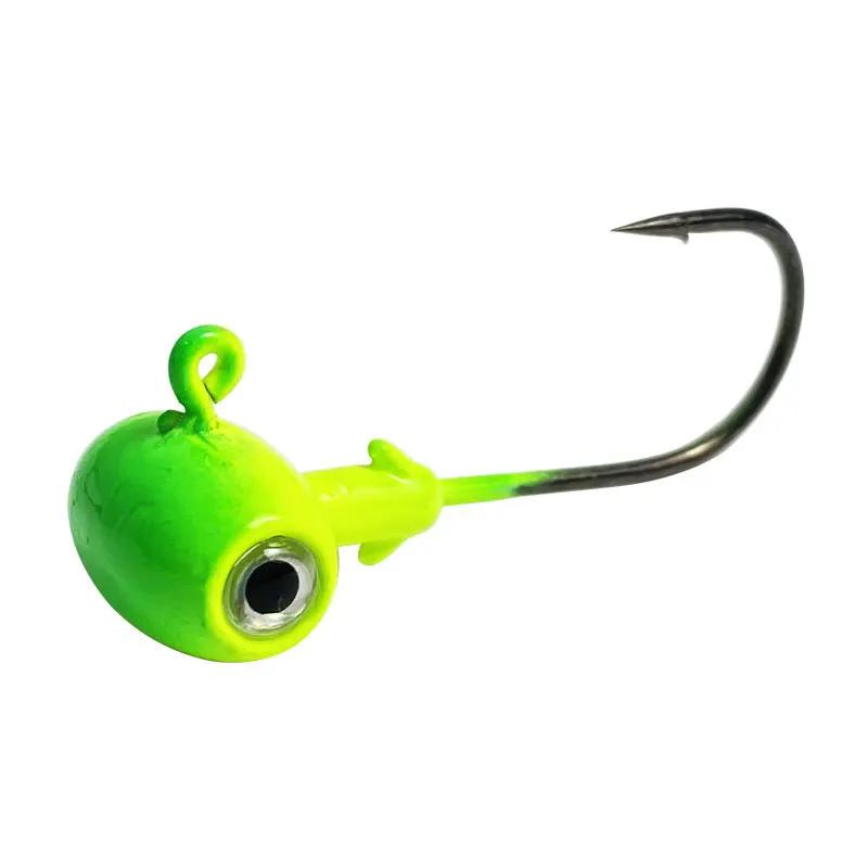 JYJ-Hameçon à tête de gabarit en forme de marteau coloré, hameçon de pêche avec grands yeux 3D pour