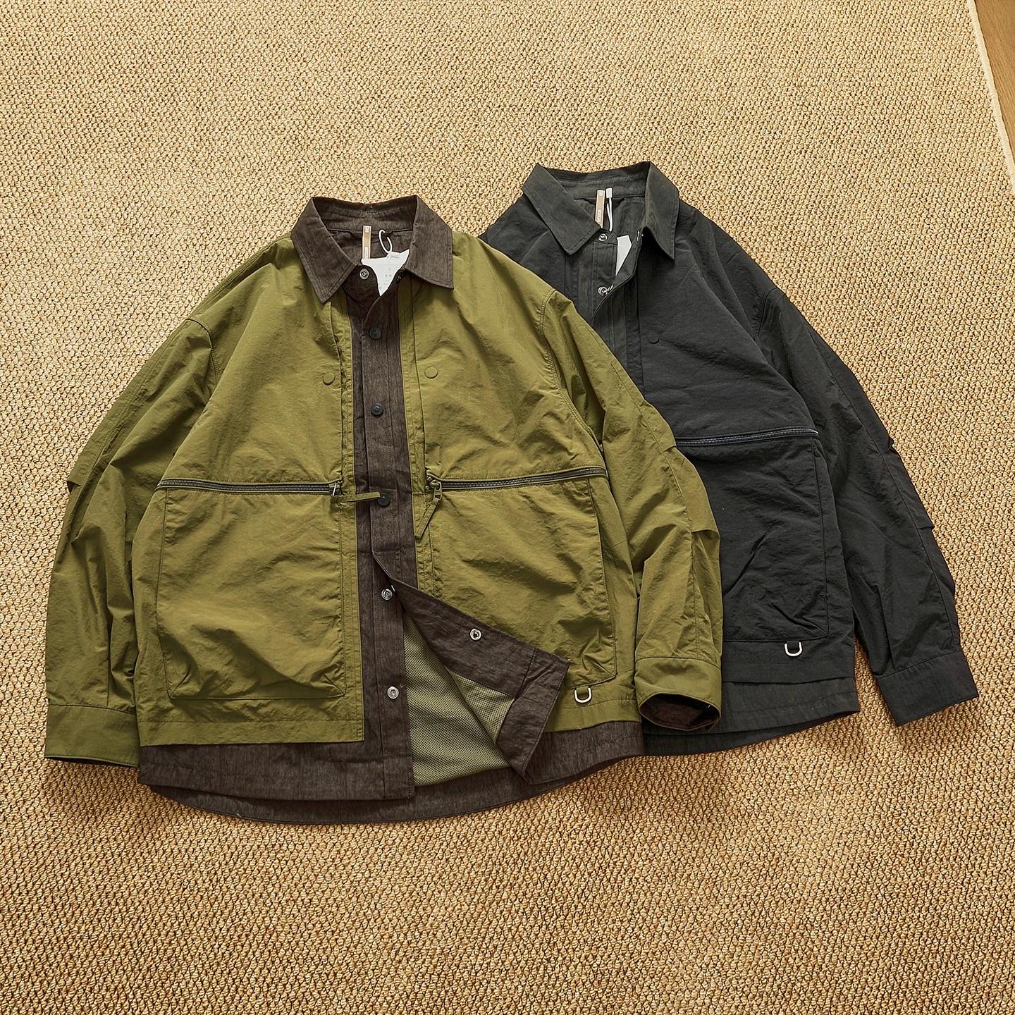 Veste à revers deux pièces pour hommes, nouveau manteau Cargo ample et décontracté, Vintage japonais