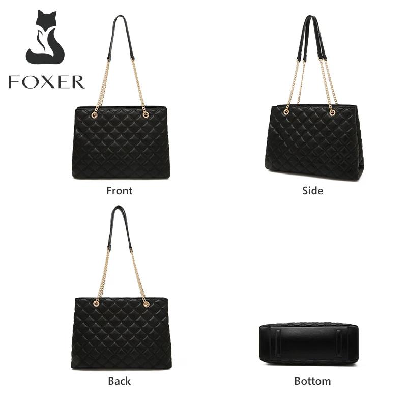 FOXER femmes mode matelassé sac à bandoulière femme classique sous les bras sac Vintage dame Simple