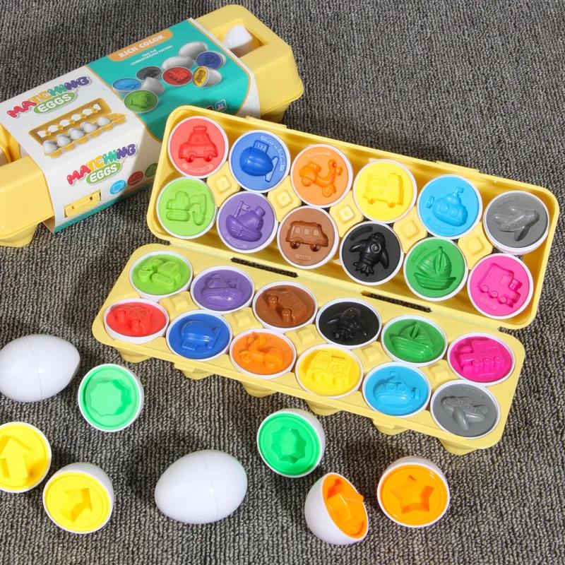 Oeufs vis 3D Puzzle Montessori apprentissage éducation mathématiques jouets enfants forme Match jeu