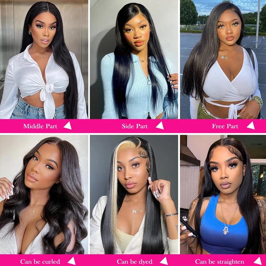 MYLOCKcloser-Perruque Lace Front Wig péruvienne naturelle lisse, 13x4, 360 de densité, 180%, pour fe
