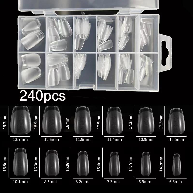 Faux ongles en amande, couverture complète, gel souple, extension artificielle, parfait pour lit d'o