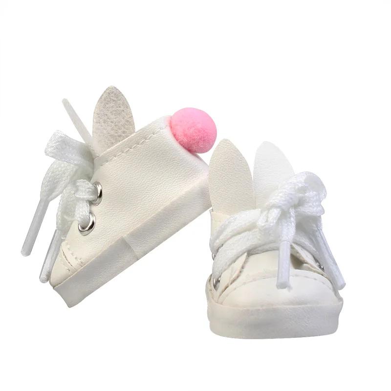 Chaussures en cuir PU lapin beurre pour 18 amaran, baskets à lacets, bébé nouveau-né et fille, brico