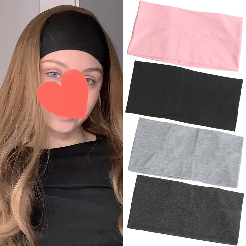 1PC large bandeau sport cyclisme lavage visage bandeaux doux Yoga tricoté bandeau pour femmes fille