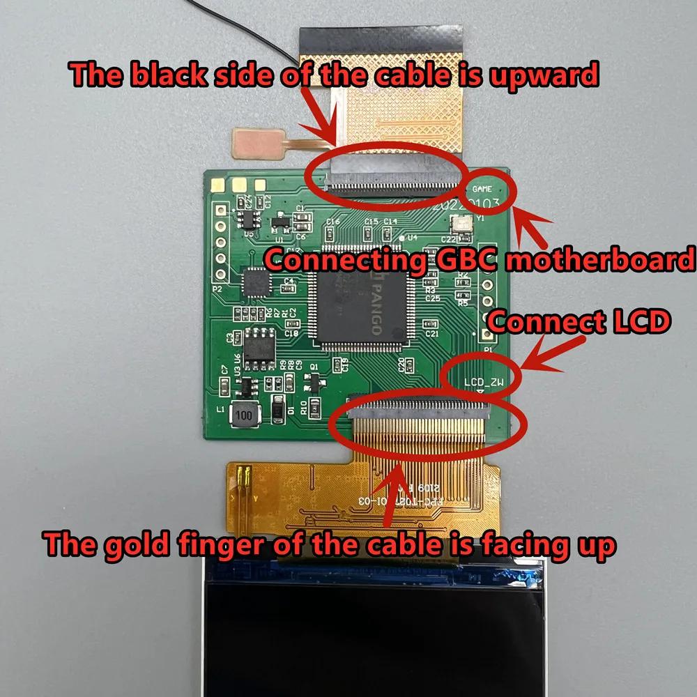 Taille originale nouvel écran LCD haute luminosité 2.45 "pour Nintendo Gameboy couleur GBC LCD. Pas
