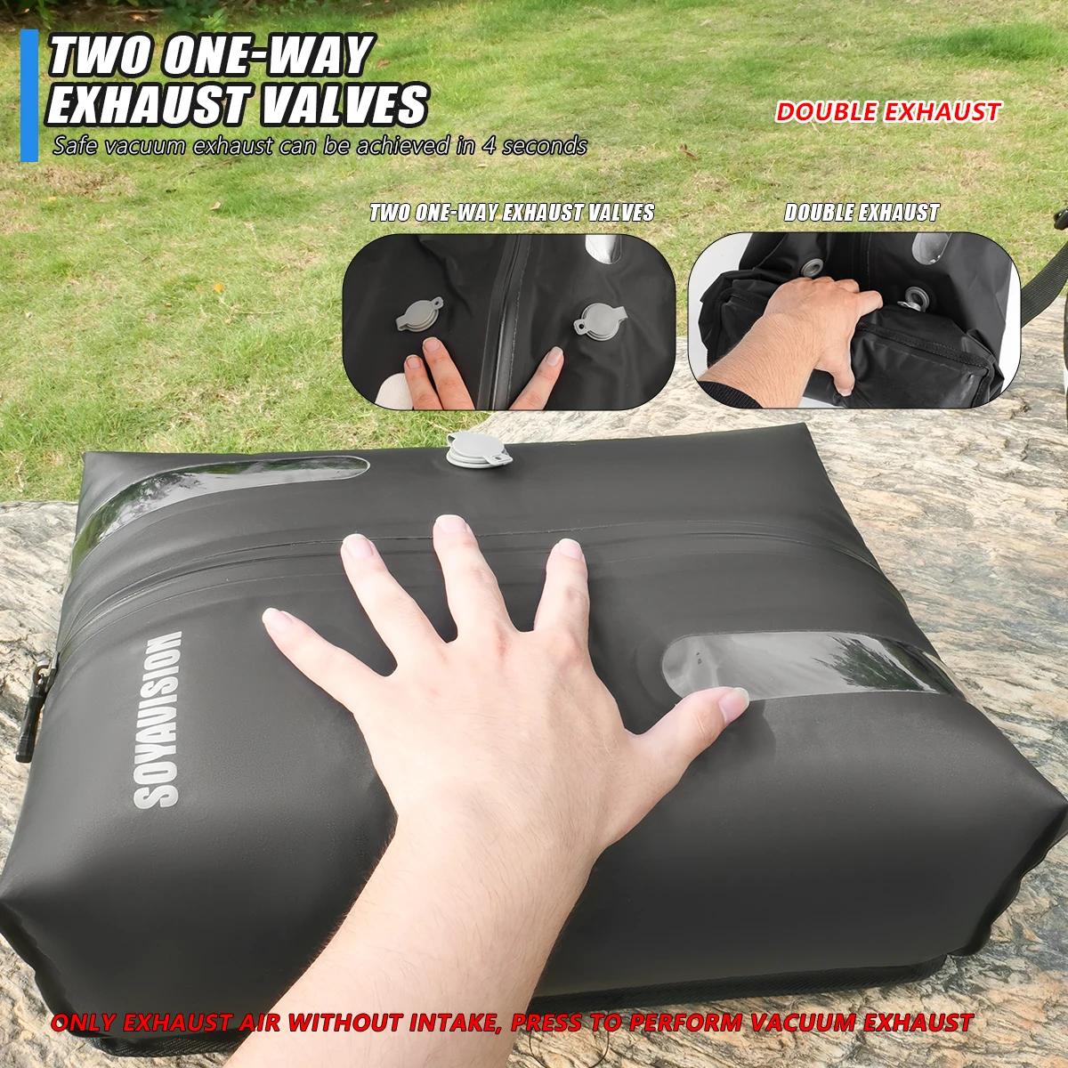 Sac sous vide de voyage, sac de rangement réutilisable, sac de Compression pliable de voyage en plei
