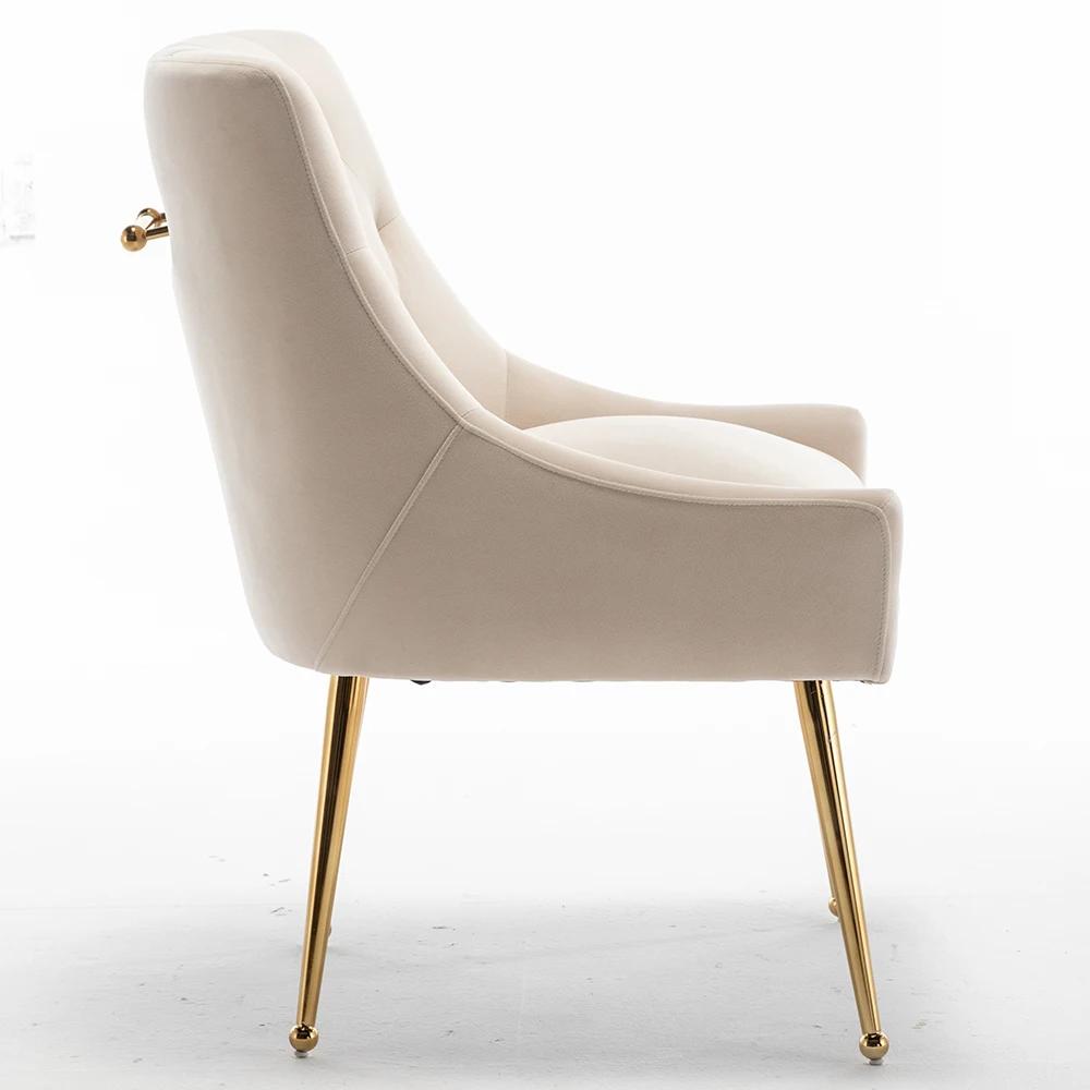 SEYNAR-Ensemble de 4 chaises de salle à manger en velours, modernes, touffetées, pour salle à manger