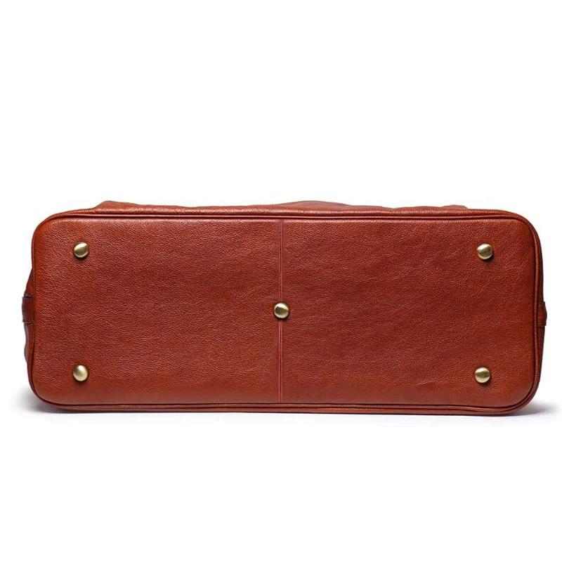 Sac de voyage de luxe en cuir véritable pour hommes, sac à bagages polochon de grande capacité, sac