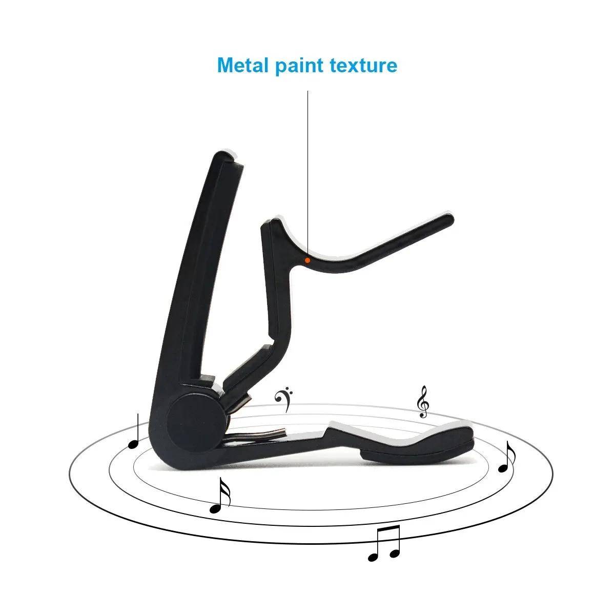 Capodastre de guitare pour guitares acoustiques et électriques Capos à une main noir